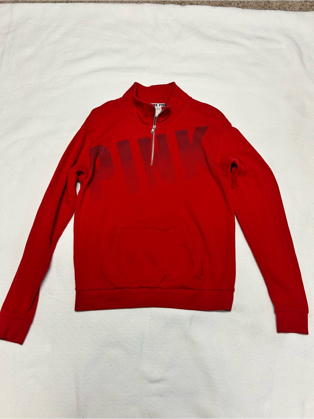 Victoria’s Secret PINK Red Quarter-Zip Sweatshirt Small ❤️